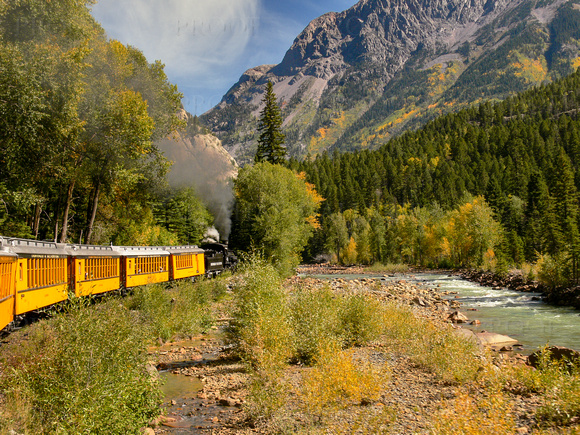 Mountain Train and Autumn Color #1