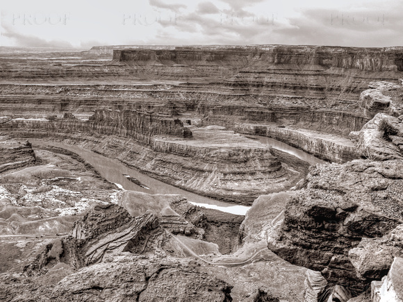 Ox Bow of the Colorado, Dead Horse Point, Utah -- Sepia