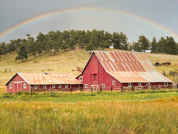 Red Barn and Rainbow