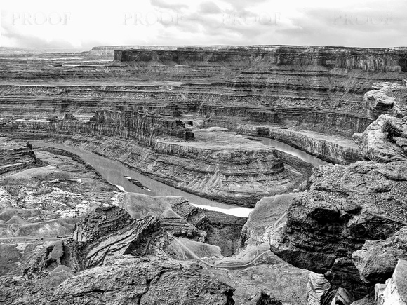 Ox Bow of the Colorado, Dead Horse Point, Utah -- B&W